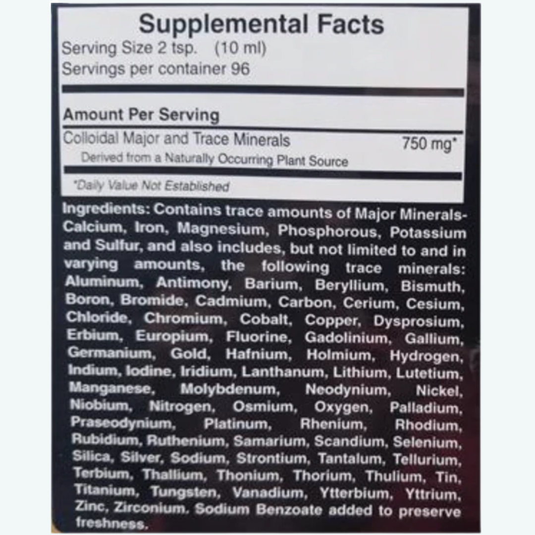 Plant Derived Colloidal Minerals (PDCM) 32oz